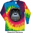 Mens Shirt Big Orangutan Face Long Sleeve Tie Dye Tee T-shirt