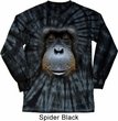Mens Shirt Big Orangutan Face Long Sleeve Tie Dye Tee T-shirt