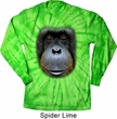 Mens Shirt Big Orangutan Face Long Sleeve Tie Dye Tee T-shirt