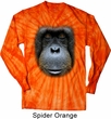 Mens Shirt Big Orangutan Face Long Sleeve Tie Dye Tee T-shirt
