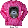 Mens Shirt Big Orangutan Face Long Sleeve Tie Dye Tee T-shirt