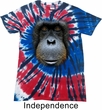 Mens Shirt Big Orangutan Face Patriotic Tie Dye Tee T-shirt