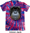 Mens Shirt Big Orangutan Face Patriotic Tie Dye Tee T-shirt