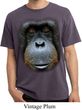 Mens Shirt Big Orangutan Face Pigment Dyed Tee T-Shirt