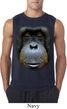 Mens Shirt Big Orangutan Face Sleeveless Tee T-Shirt