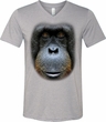 Mens Shirt Big Orangutan Face Tri Blend V-neck Tee T-Shirt