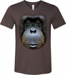 Mens Shirt Big Orangutan Face Tri Blend V-neck Tee T-Shirt