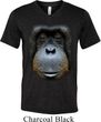 Mens Shirt Big Orangutan Face Tri Blend V-neck Tee T-Shirt