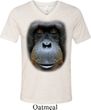 Mens Shirt Big Orangutan Face Tri Blend V-neck Tee T-Shirt