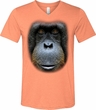 Mens Shirt Big Orangutan Face Tri Blend V-neck Tee T-Shirt