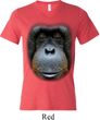Mens Shirt Big Orangutan Face Tri Blend V-neck Tee T-Shirt