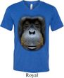 Mens Shirt Big Orangutan Face Tri Blend V-neck Tee T-Shirt