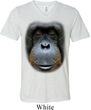 Mens Shirt Big Orangutan Face Tri Blend V-neck Tee T-Shirt