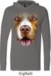 Mens Shirt Big Pit Bull Face Lightweight Hoodie Tee
