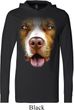 Mens Shirt Big Pit Bull Face Lightweight Hoodie Tee