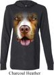 Mens Shirt Big Pit Bull Face Lightweight Hoodie Tee