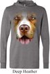 Mens Shirt Big Pit Bull Face Lightweight Hoodie Tee