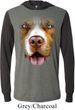 Mens Shirt Big Pit Bull Face Lightweight Hoodie Tee
