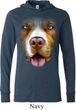 Mens Shirt Big Pit Bull Face Lightweight Hoodie Tee