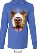 Mens Shirt Big Pit Bull Face Lightweight Hoodie Tee