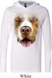 Mens Shirt Big Pit Bull Face Lightweight Hoodie Tee