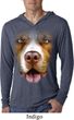 Mens Shirt Big Pit Bull Face Lightweight Hoodie Tee T-Shirt