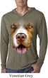 Mens Shirt Big Pit Bull Face Lightweight Hoodie Tee T-Shirt