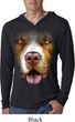 Mens Shirt Big Pit Bull Face Lightweight Hoodie Tee T-Shirt