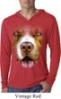 Mens Shirt Big Pit Bull Face Lightweight Hoodie Tee T-Shirt