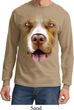 Mens Shirt Big Pit Bull Face Long Sleeve Tee T-Shirt