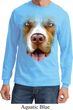 Mens Shirt Big Pit Bull Face Long Sleeve Tee T-Shirt