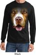 Mens Shirt Big Pit Bull Face Long Sleeve Tee T-Shirt