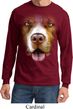 Mens Shirt Big Pit Bull Face Long Sleeve Tee T-Shirt