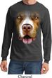Mens Shirt Big Pit Bull Face Long Sleeve Tee T-Shirt