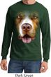 Mens Shirt Big Pit Bull Face Long Sleeve Tee T-Shirt