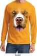 Mens Shirt Big Pit Bull Face Long Sleeve Tee T-Shirt