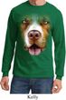 Mens Shirt Big Pit Bull Face Long Sleeve Tee T-Shirt