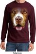 Mens Shirt Big Pit Bull Face Long Sleeve Tee T-Shirt