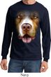 Mens Shirt Big Pit Bull Face Long Sleeve Tee T-Shirt