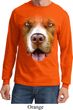 Mens Shirt Big Pit Bull Face Long Sleeve Tee T-Shirt