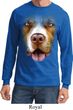 Mens Shirt Big Pit Bull Face Long Sleeve Tee T-Shirt