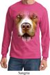 Mens Shirt Big Pit Bull Face Long Sleeve Tee T-Shirt
