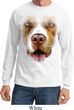 Mens Shirt Big Pit Bull Face Long Sleeve Tee T-Shirt