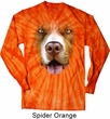 Mens Shirt Big Pit Bull Face Long Sleeve Tie Dye Tee T-shirt