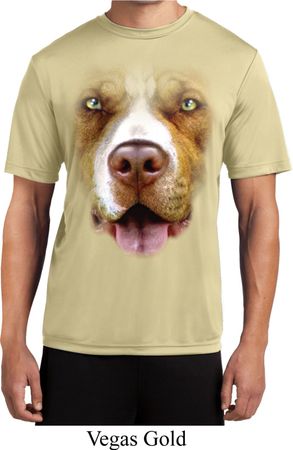 Mens Shirt Big Pit Bull Face Moisture Wicking Tee T-Shirt