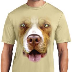 Mens Shirt Big Pit Bull Face Moisture Wicking Tee T-Shirt Mens Shirt Big Pit Bull Face Moisture Wicking Tee T-Shirt