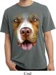 Mens Shirt Big Pit Bull Face Pigment Dyed Tee T-Shirt