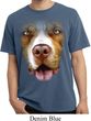 Mens Shirt Big Pit Bull Face Pigment Dyed Tee T-Shirt