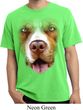 Mens Shirt Big Pit Bull Face Pigment Dyed Tee T-Shirt