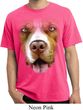 Mens Shirt Big Pit Bull Face Pigment Dyed Tee T-Shirt